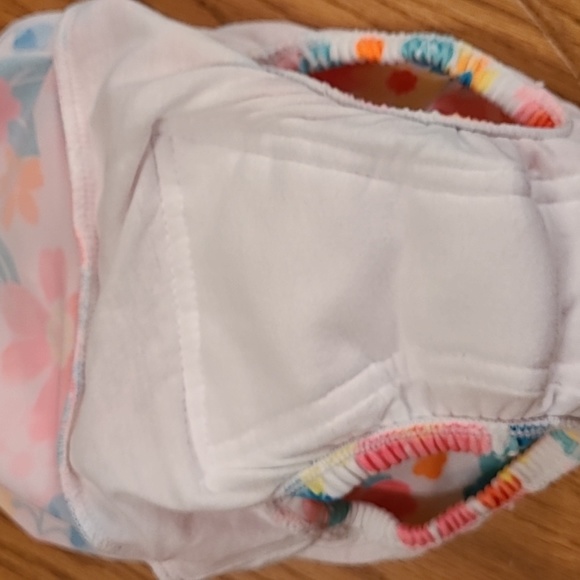 Bright floral one piece swimsuit with built in diaper - Picture 4 of 4